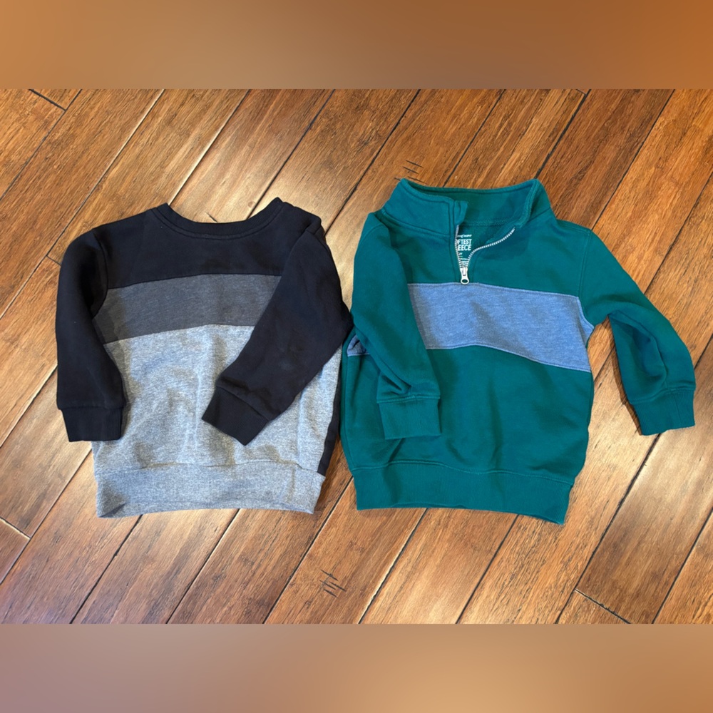Jumping Beans Green and Gray Fleece Sweatshirt